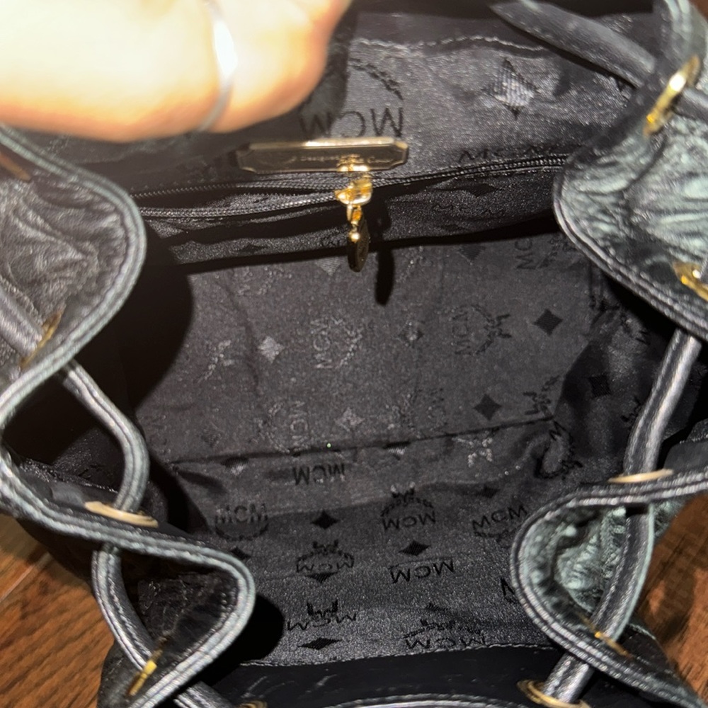 Authentic MCM Quilt Black Leather Backpack - Picture 6 of 14